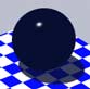 Dark navy glass sphere