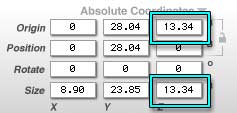 Bottom of the Attributes; changing the Origin Point numerically.