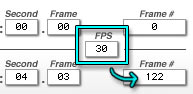30 FPS set in center box, duration showing is 122