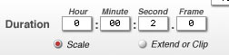 Duration set to 2,0, with Scale enabled