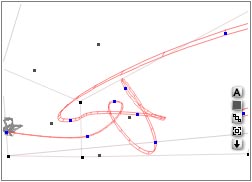 Path showing red. It looks like a thin tape, with tickmarks on it