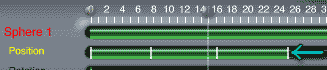 Four selected Key events on the Timeline, wiht the last one pushed back into the Working Range