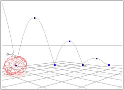 Manually squashing the ball, at the bottom of the first bounce