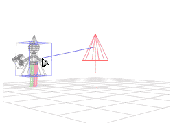 Spotlight, with the tracking icon being dragged to model of little princess