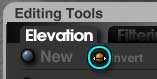Terrain Editing Tools Elevation, Invert button at top is orange