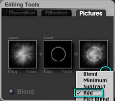 Terrain Editor, Pictures Tab; right thumbnail flippy open to show Add checked