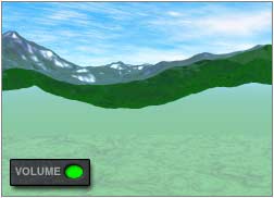 Render; Volume green, water is grayish, sand has very green cast