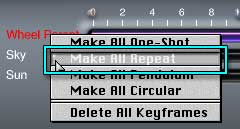 AML - Wheel Parent selected, Make All Repeat highlighted in Menu