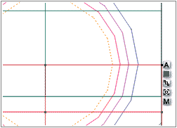 Wireframe; Cube overlaps arches at the halfway point