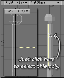 Change to Flat Shade to easily select the poly for the flag.