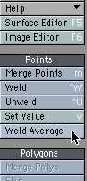 The Weld Average button