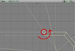 Rotate the selected polys to straighten the flap.
