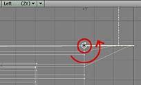 Select the end poly, and rotate it up.