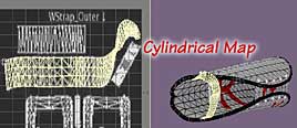 Make a Cylindrical map for the wrist part of all 3 Strap surfaces, then separate them and place exactly the same way.