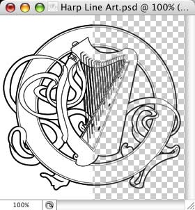 Half B&W Line Art, Half the same art on Transparency