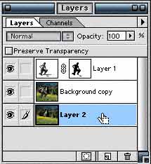 Rearranging layers in Photoshop.