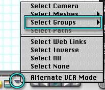 The Selection Menu, with Select Groups highlighted