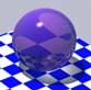 Translucent purple glass sphere