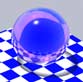 light purple glass sphere, with huge distortion