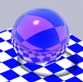 Darker purple glass sphere, with a fair amount of distortion