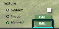 The Texture area, showing the radio buttons for Uniform color, Image, or Material, with the Edit Material button highlighted