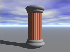 Render of column. It's terra cotta, with gray header and footer.