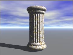Render of the column. It's now white marble, with gold!