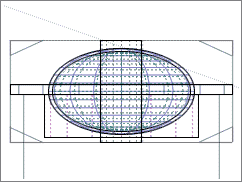 Side Wireframe view of the Dome in place on top of the Temple