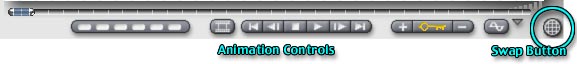 The Animation Control Palette, with the Swap button, at the far right, circled