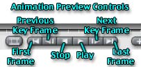 The Animation Preview Controls, all labeled