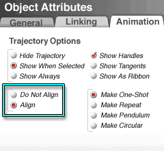 Object Attributes; Do Not Align and Align radio buttons, lower left, are highlighted