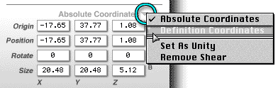 General Tab of Object Attributes, with the flippy after the Coordinates title open to show Options