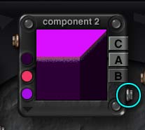 Metal button on the lower right of the Component Palette