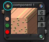 Glassy button top left of Component Palette
