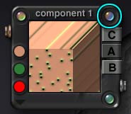 Glassy button top right of Component Palette