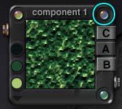 Filter button, upper right corner of component palette in the DTE