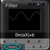 DTE Filter Dialog, Reset button circled, wave gentle sine wave