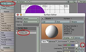 Open the Surface Editor, and click T to add a texture map.