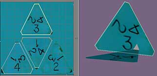 Position the polys on the top triangle on the map, with "3" at the bottom.