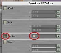 Go to Map>Texture>Transform UV, and Rotate 90°.