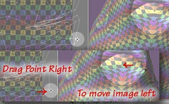 Drag points right to shift the texture to the left, and vice versa.